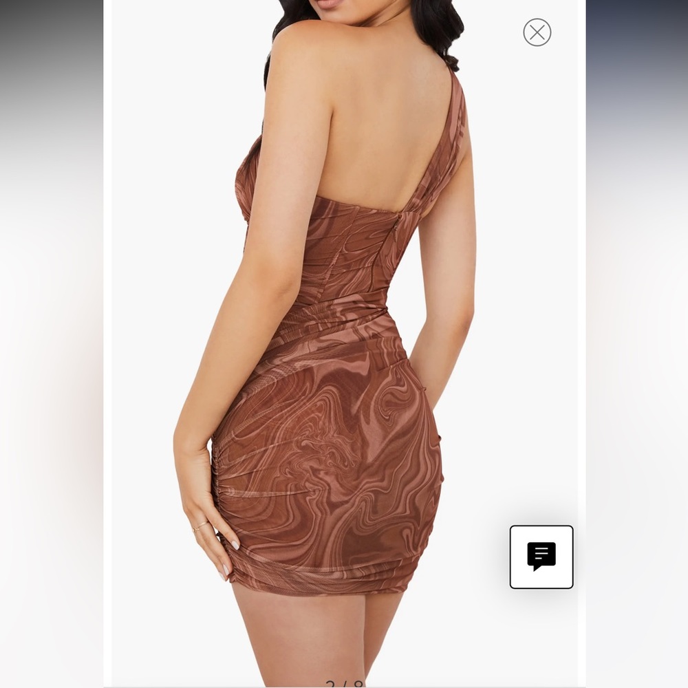 House of CB Clementine swirl neutral dress - Picture 2 of 2